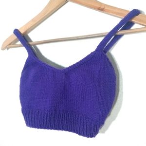 Handmade Purple Knit XS Bra / Crop Top